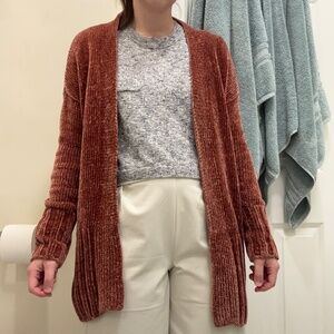 A New Day Chenille Open-Front Cardigan (Pink)